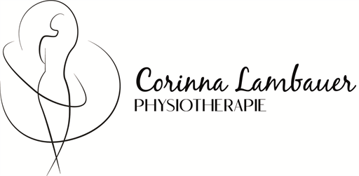 stilisierte menschliche shilouette eines Menschen daneben in schwarzer Farbe der Schriftzug Corinna Lambauer Physiotherapie